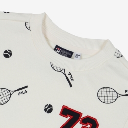 Fila Tennis Print One-on-one Fiu T-shirt Krém | HU-60879